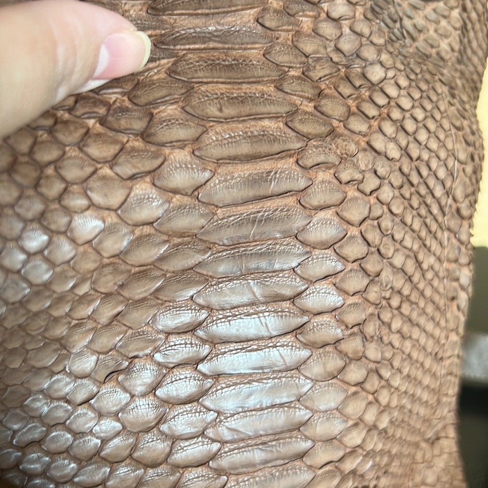 Genuine Python Skin Bucket Bag With A Crossbody S… - image 7